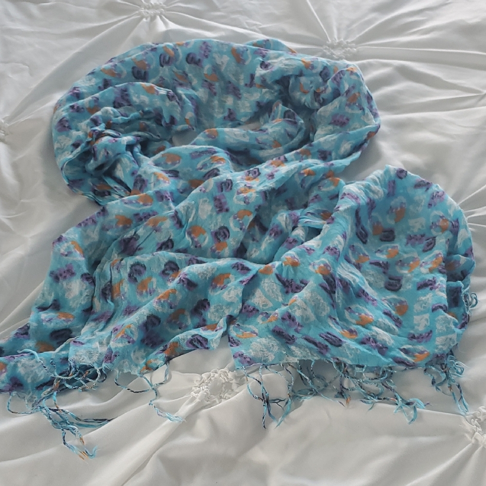 Blue Peace And LOVE Scarf